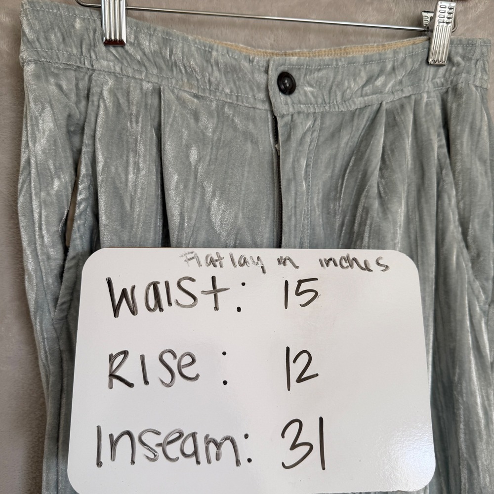 Free People Crushed Velvet Wide Leg Pants Sage green 6 fall 30x31 western chic - Picture 6 of 9